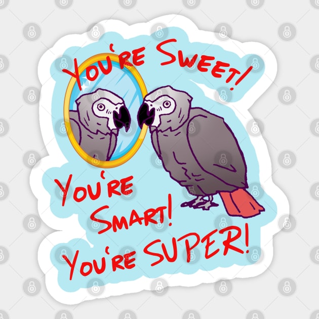 Daily Attitude Affirmations African Grey Parrot Image Sticker by Einstein Parrot